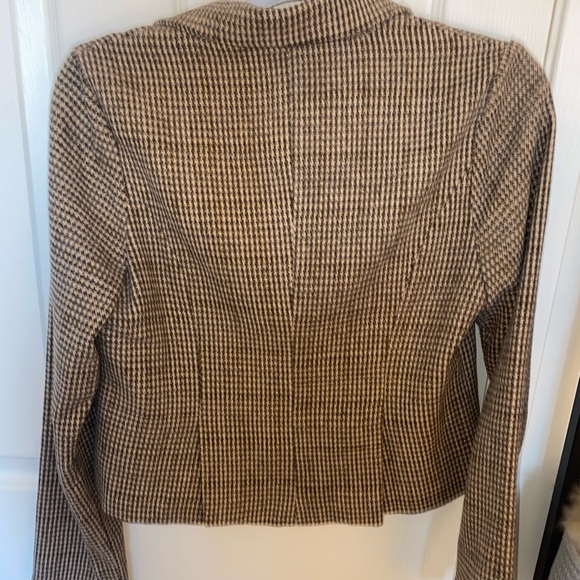 Sadie & Sage Brown Houndstooth blazer jacket - Picture 2 of 3